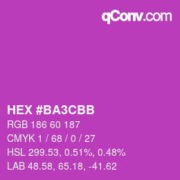 Color code: HEX #BA3CBB | qconv.com