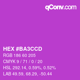 颜色代码: HEX #BA3CCD | qconv.com