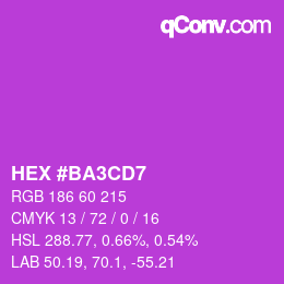 カラーコード: HEX #BA3CD7 | qconv.com