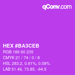 カラーコード: HEX #BA3CEB | qconv.com