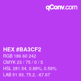 颜色代码: HEX #BA3CF2 | qconv.com