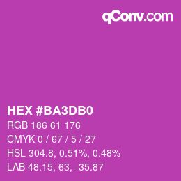 Color code: HEX #BA3DB0 | qconv.com