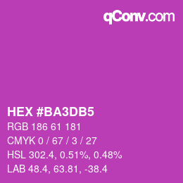 颜色代码: HEX #BA3DB5 | qconv.com