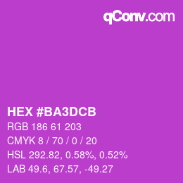 カラーコード: HEX #BA3DCB | qconv.com
