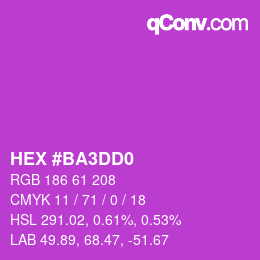 カラーコード: HEX #BA3DD0 | qconv.com