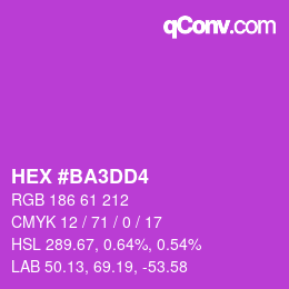カラーコード: HEX #BA3DD4 | qconv.com