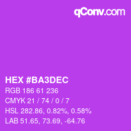 颜色代码: HEX #BA3DEC | qconv.com