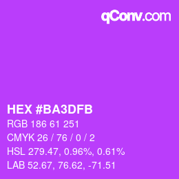 颜色代码: HEX #BA3DFB | qconv.com