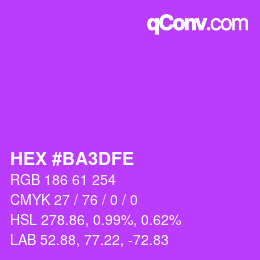 カラーコード: HEX #BA3DFE | qconv.com