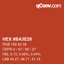 Color code: HEX #BA3E26 | qconv.com