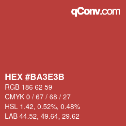 カラーコード: HEX #BA3E3B | qconv.com