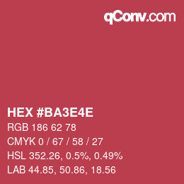 カラーコード: HEX #BA3E4E | qconv.com