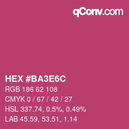 Color code: HEX #BA3E6C | qconv.com