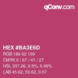 Color code: HEX #BA3E6D | qconv.com