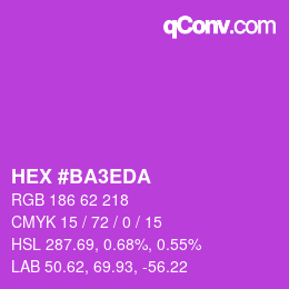 カラーコード: HEX #BA3EDA | qconv.com
