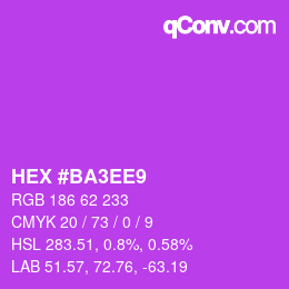 カラーコード: HEX #BA3EE9 | qconv.com