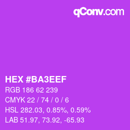 颜色代码: HEX #BA3EEF | qconv.com