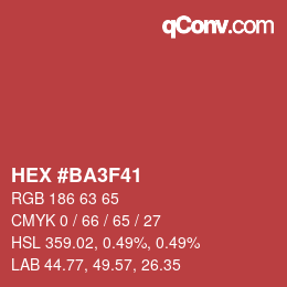 カラーコード: HEX #BA3F41 | qconv.com