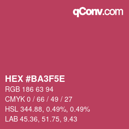 Color code: HEX #BA3F5E | qconv.com