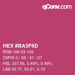 Color code: HEX #BA3F6D | qconv.com