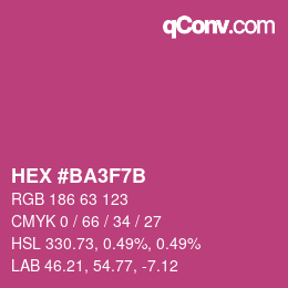 カラーコード: HEX #BA3F7B | qconv.com