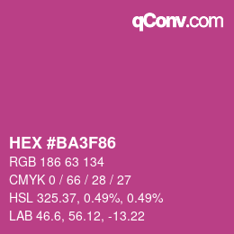 カラーコード: HEX #BA3F86 | qconv.com