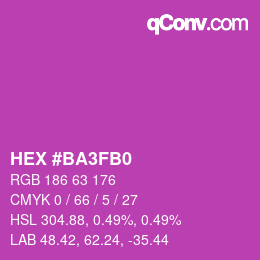 カラーコード: HEX #BA3FB0 | qconv.com