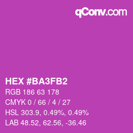 カラーコード: HEX #BA3FB2 | qconv.com