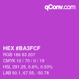 颜色代码: HEX #BA3FCF | qconv.com