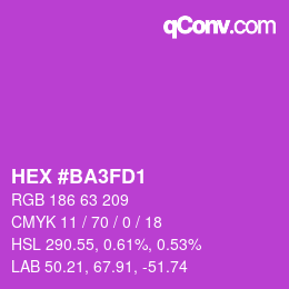 Color code: HEX #BA3FD1 | qconv.com