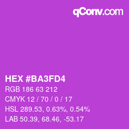 カラーコード: HEX #BA3FD4 | qconv.com