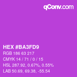 カラーコード: HEX #BA3FD9 | qconv.com