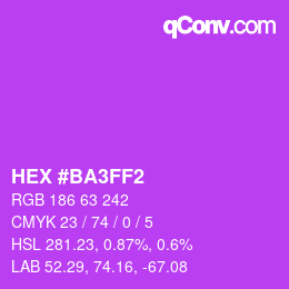 カラーコード: HEX #BA3FF2 | qconv.com