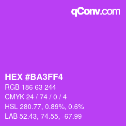 颜色代码: HEX #BA3FF4 | qconv.com
