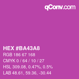 カラーコード: HEX #BA43A8 | qconv.com