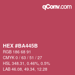 Color code: HEX #BA445B | qconv.com