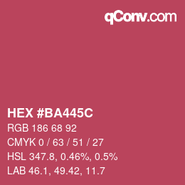 Color code: HEX #BA445C | qconv.com