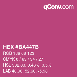 Color code: HEX #BA447B | qconv.com