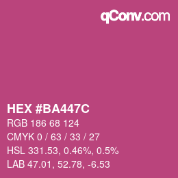 Color code: HEX #BA447C | qconv.com