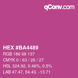 Color code: HEX #BA4489 | qconv.com