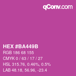 Color code: HEX #BA449B | qconv.com