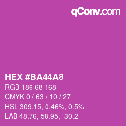 カラーコード: HEX #BA44A8 | qconv.com