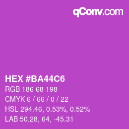 Código de color: HEX #BA44C6 | qconv.com