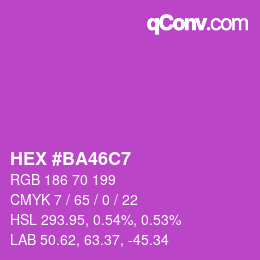 Color code: HEX #BA46C7 | qconv.com