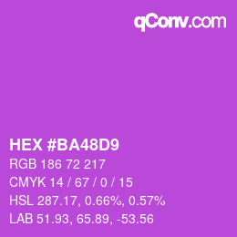 カラーコード: HEX #BA48D9 | qconv.com