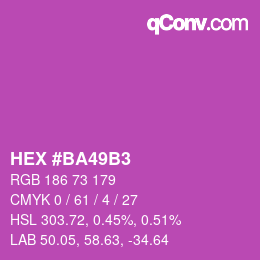 カラーコード: HEX #BA49B3 | qconv.com