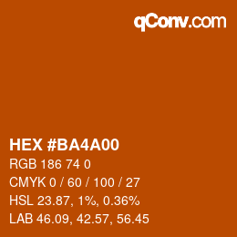 Color code: HEX #BA4A00 | qconv.com