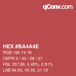 Color code: HEX #BA4A4E | qconv.com