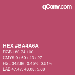 Color code: HEX #BA4A6A | qconv.com