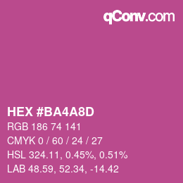 Color code: HEX #BA4A8D | qconv.com